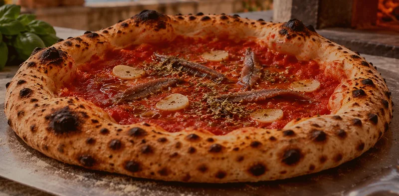Marinara pizza szardellával és fokhagymával